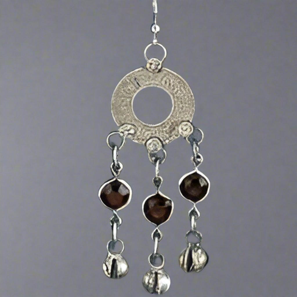 Silver - Tone Antique Coin & Bell Earrings - Vintage - Inspired & Charming Accessory - Apparel & Accessories > Jewelry > Earrings - Bellbazaar.com - JW180
