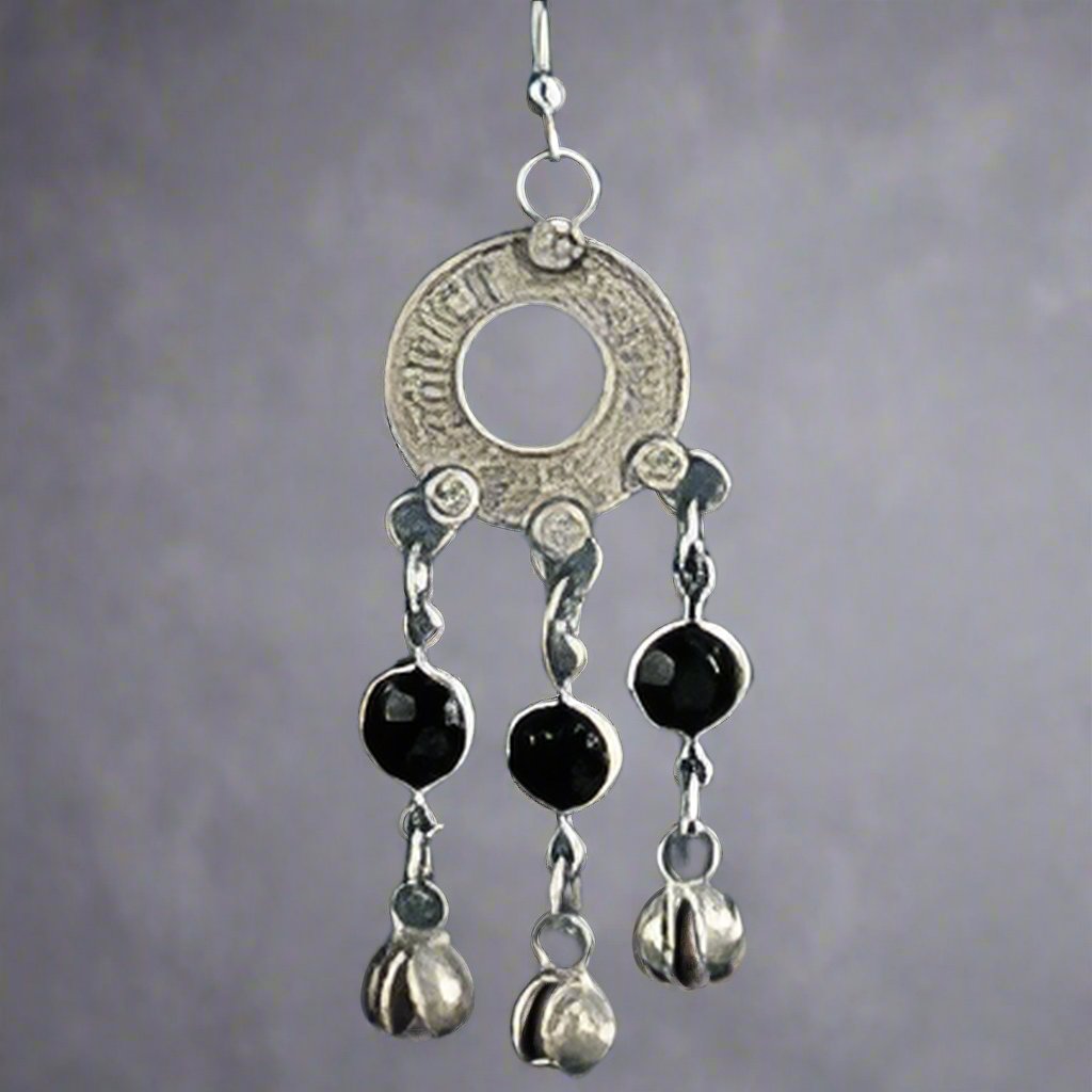 Silver - Tone Antique Coin & Bell Earrings - Vintage - Inspired & Charming Accessory - Apparel & Accessories > Jewelry