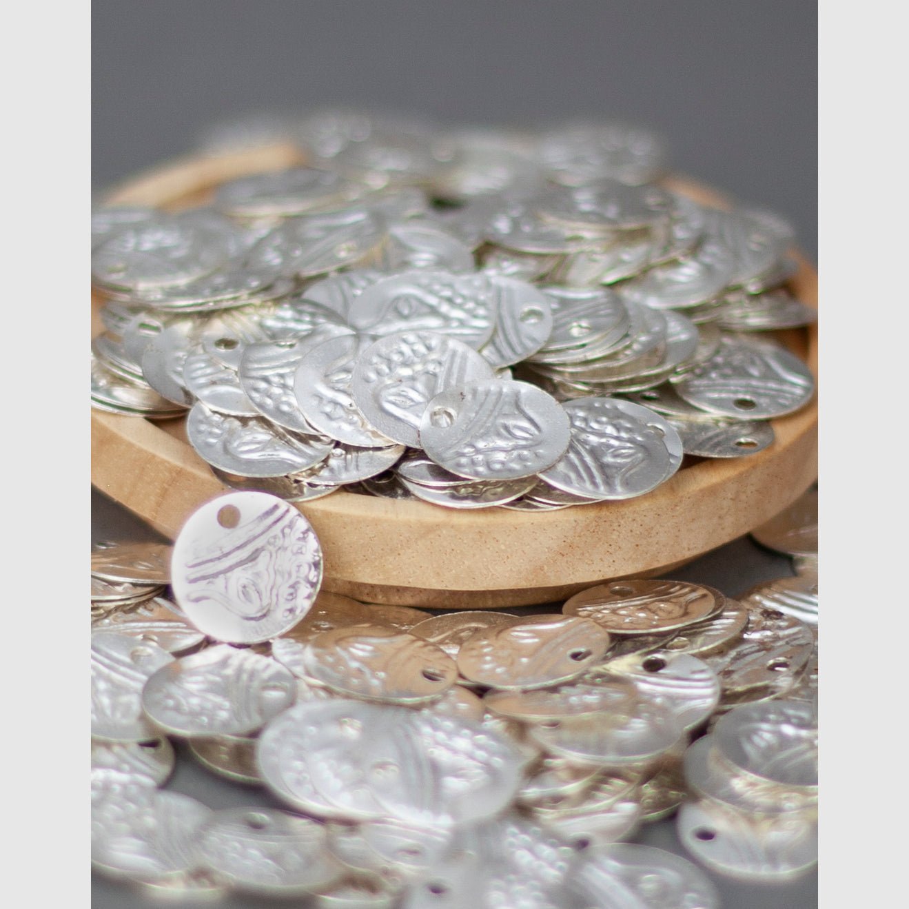 Silver - Tone White Metal Coins (Approx - Apparel & Accessories > Jewelry > Charms & Pendants - Bellbazaar.com - JW101