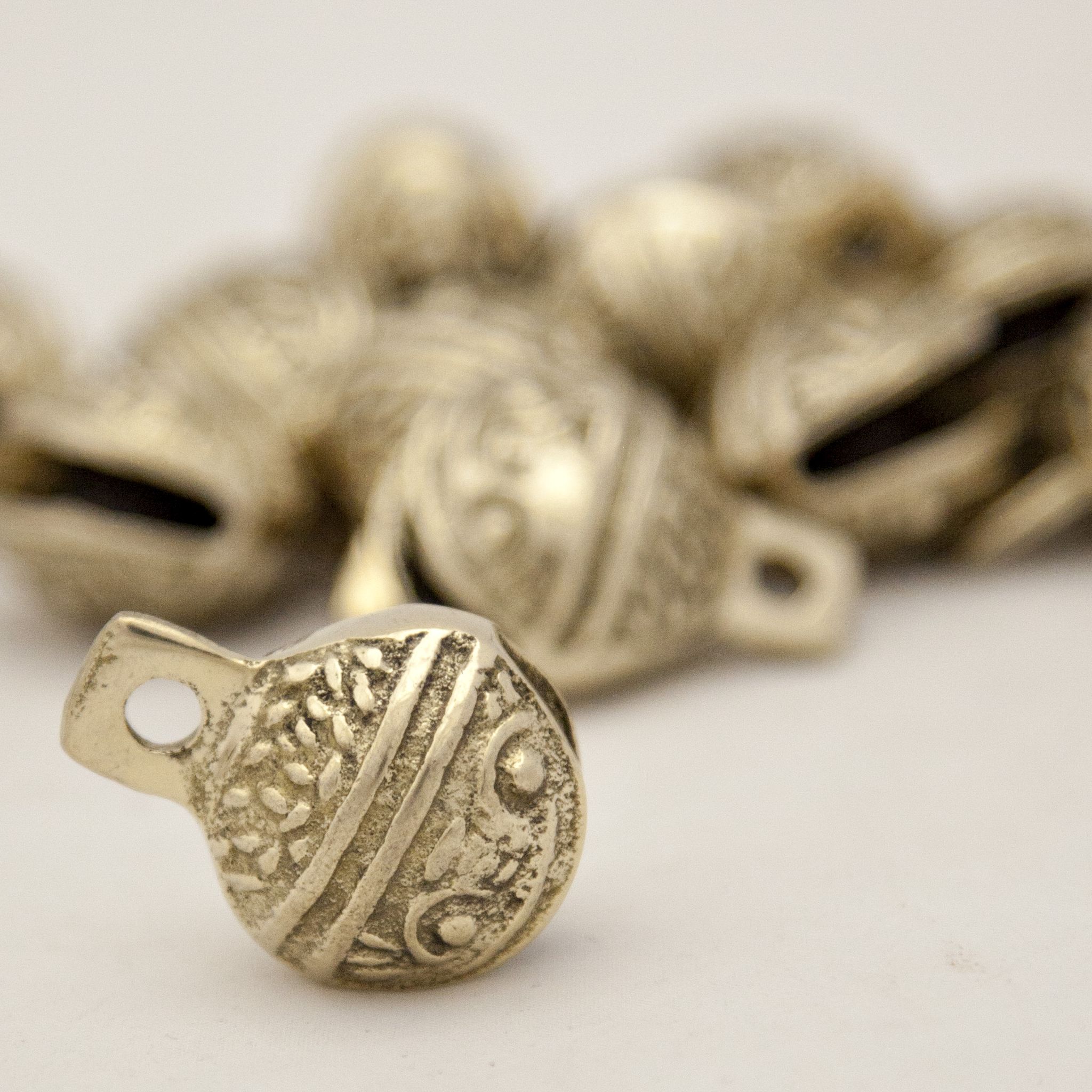 Single - Cut Embossed Brass Bells - Decorative Bells - Bellbazaar.com - BL017 - 1/12