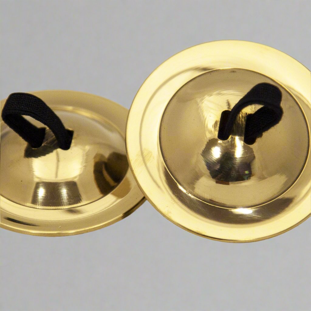 Two - Slot Brass Finger Cymbals - Finger & Hand Cymbals - Bellbazaar.com - BF011