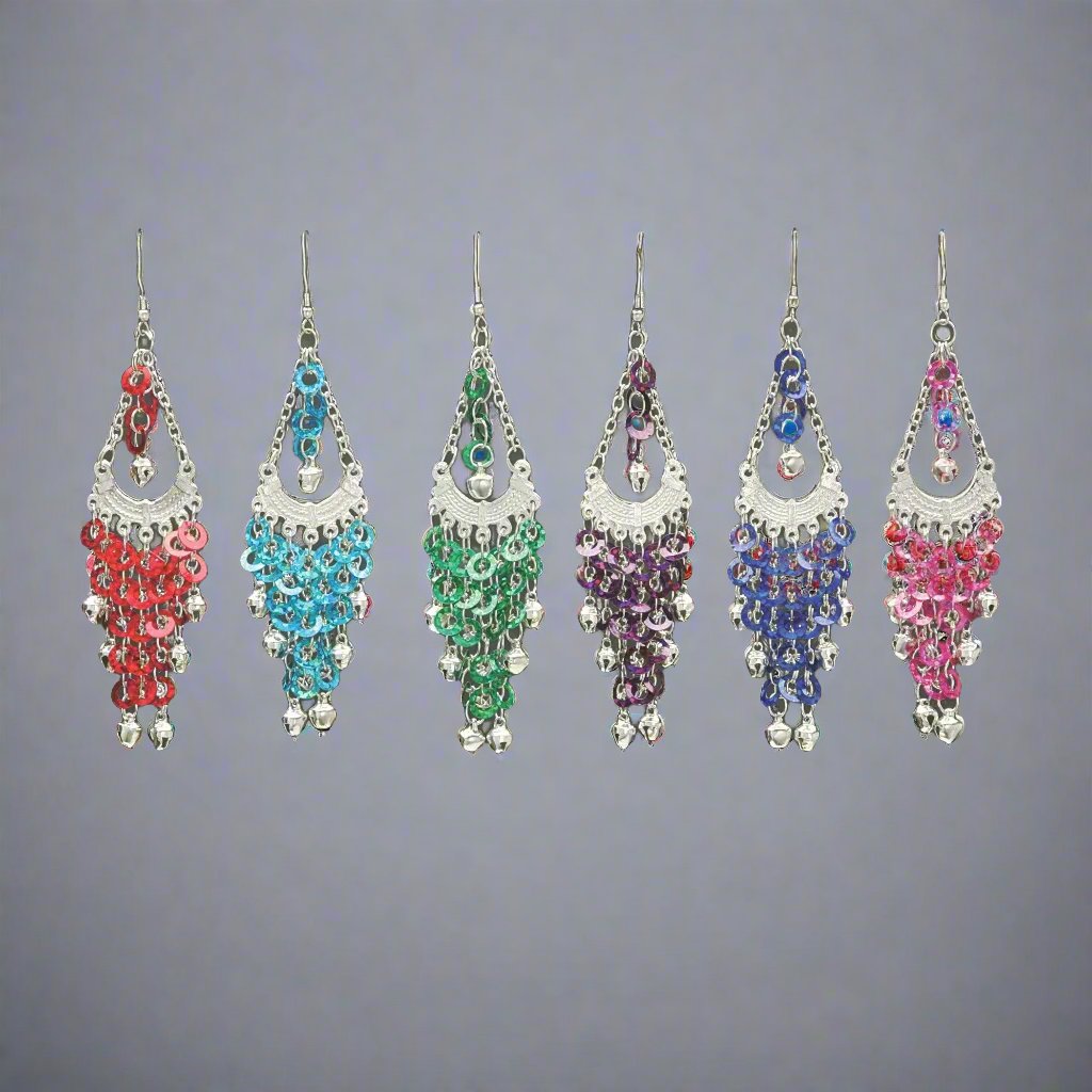 Vibrant White Metal Earrings in Ethnic Design - Colorful & Traditional Accessory - Apparel & Accessories > Jewelry