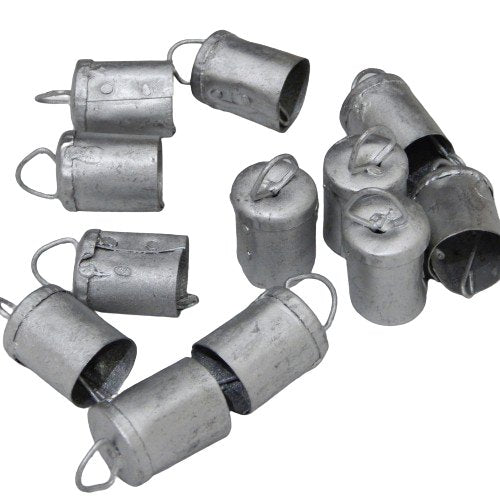 Vintage - Style Silver Tin Bells - 1.75" H x 7/8" D - Dozen Pack - Decorative Bells - Bellbazaar.com - TL001 - SL