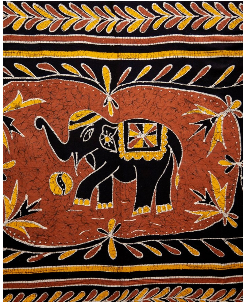 Batik Elephant Tapestry