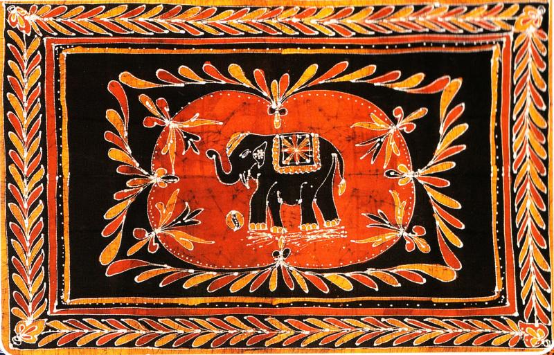 Batik Elephant Tapestry