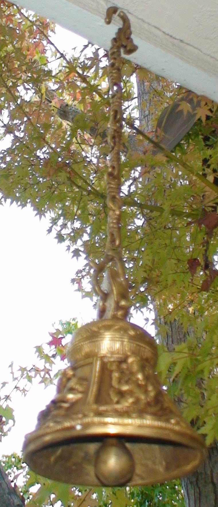 Embossed Brass Hanging Temple Bell