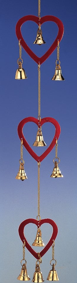 Triple Red Heart Chime-20"L