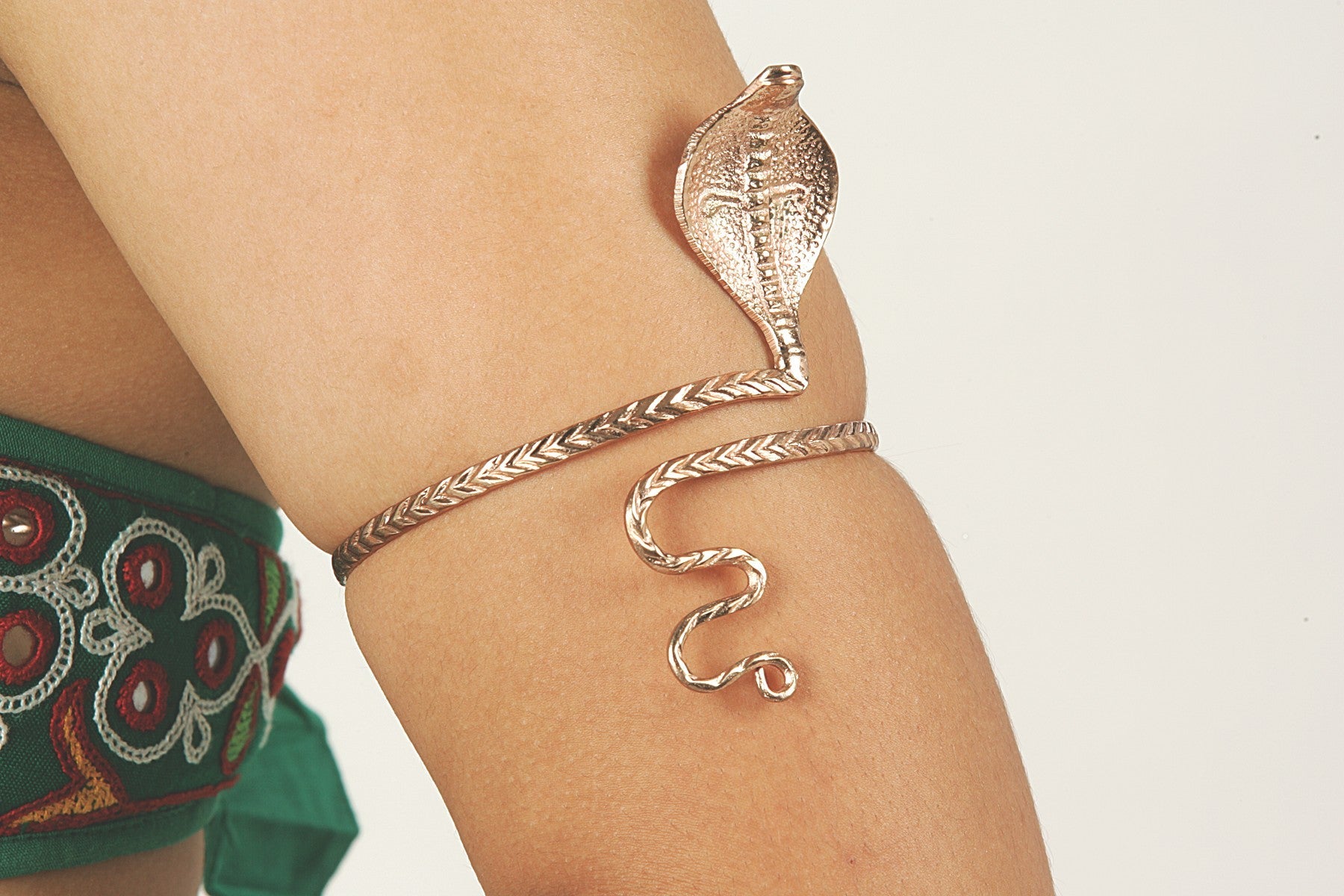 Copper-Tone Snake Upper Arm Bracelet - Exotic & Alluring Accessory