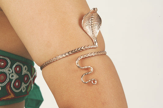Copper-Tone Snake Upper Arm Bracelet - Exotic & Alluring Accessory