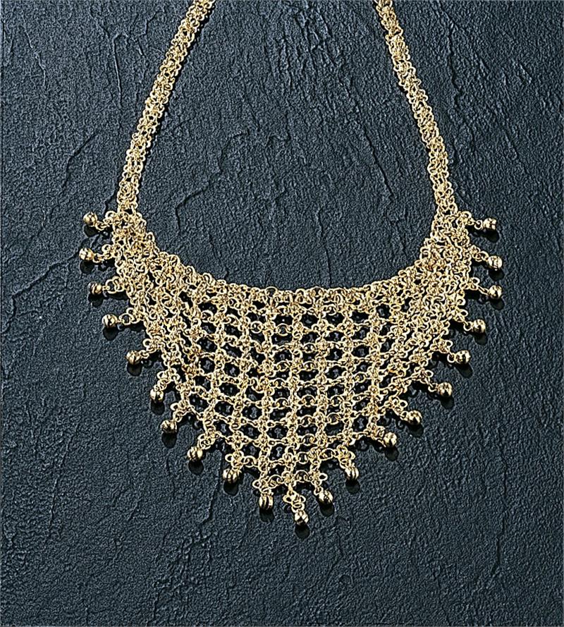 20-Inch White Metal Mesh Necklace - Classic & Timeless Accessory