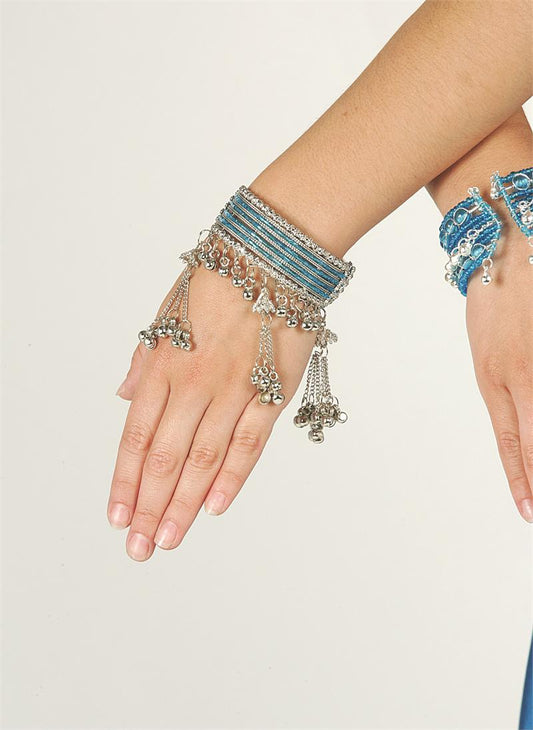 Charming Slip-On Cuff Bracelet with Tiny Beads and Bells