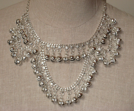 Silver-Tone Necklace with Large Loops