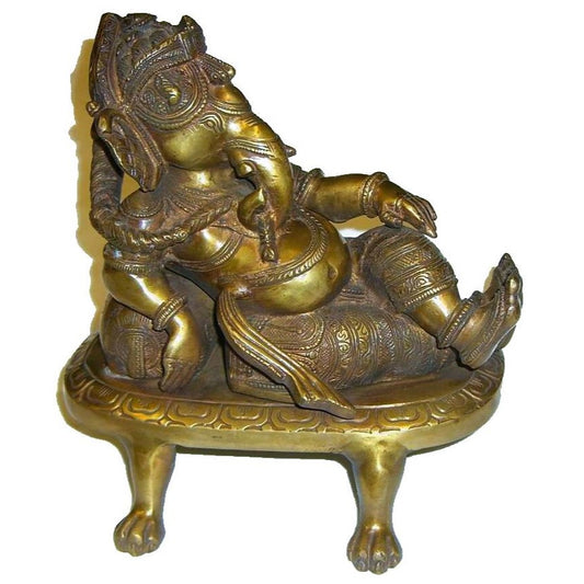 Brass Reclining Ganesh Statue