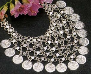 20-Inch White Metal Coin Necklace - Vintage Charm & Style