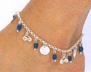 Charming White Metal Anklet with Delicate Beads & Coins - Dainty & Feminine Design