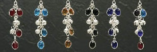 Enchanting White Metal Earrings with Dangling Beads and Bells