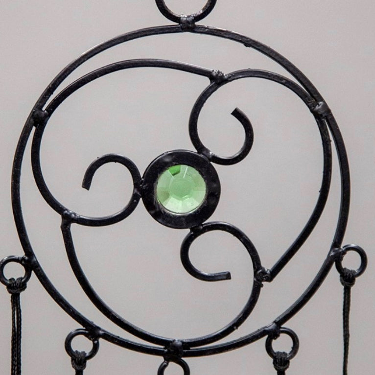 Iron Celtic Bell & Glass Accent Wind Chime
