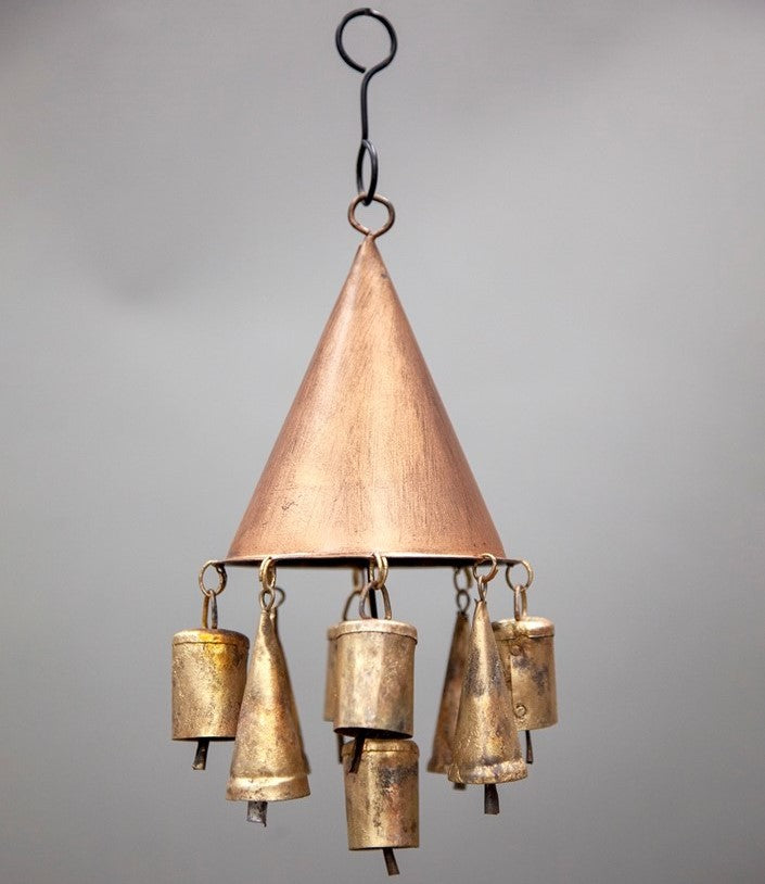 Tin Cone Chime With 9 Bells